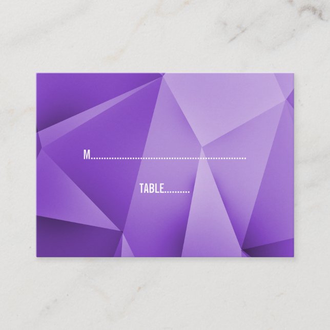 Ametyst Jewel Tones Bröllop Place Card Placeringskort (Framsida)