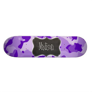 Ametyst Lila Camo; Kamouflage; krittavla Old School Skateboard Bräda 21,6 Cm