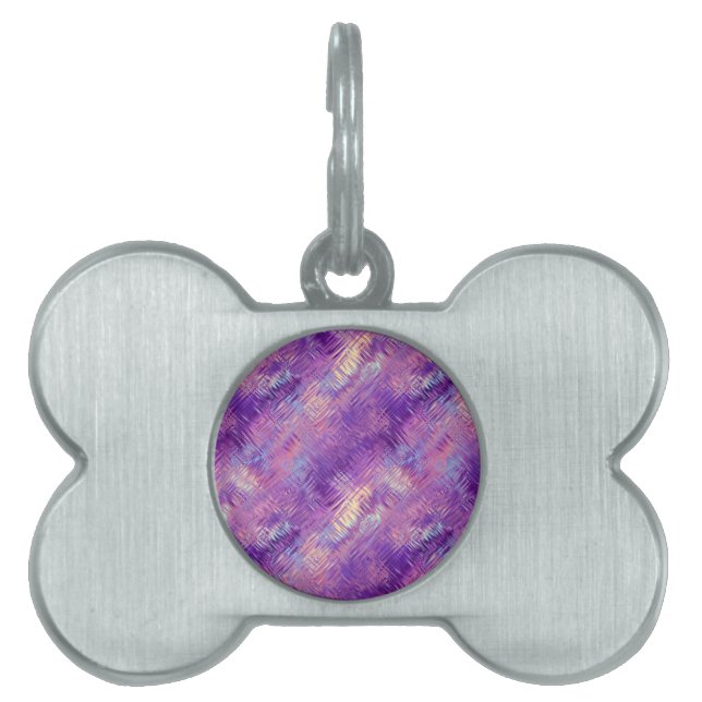 Ametyst Lila Crystal Gel Struktur Namnbricka Husdjur (Framsidan)