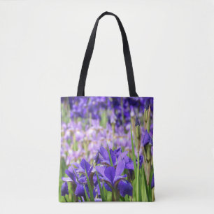 Ametyst Lila Irises Garden Tygkasse