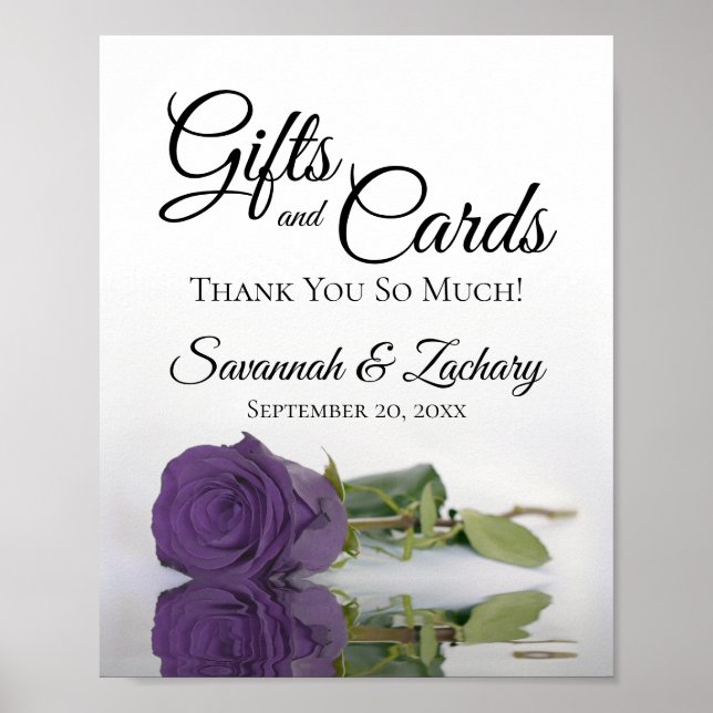 Ametyst Lila Ro Gifts & Cards Bröllop-skylt Poster (Framsidan)