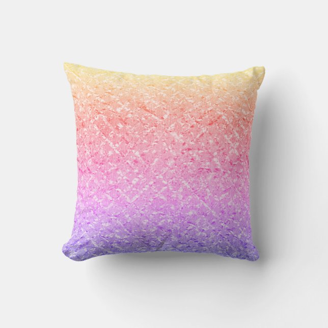 Ametyst Lila Rosa ros Ombre Rainbow Pastel Kudde (Framsida)