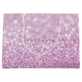 Ametyst Lila White Plum Glitter Favor Gift-säck