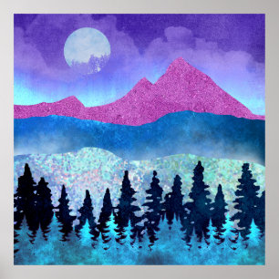 Ametyst Mist Mountains Poster