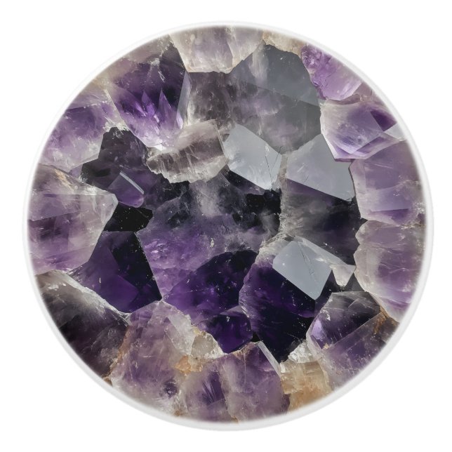 Ametyst Natural Gem Mönster Knopp (Framsidan)