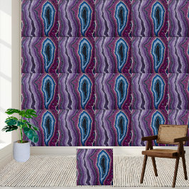 Ametyst och Blue Agate Geode Tile Kakelplatta