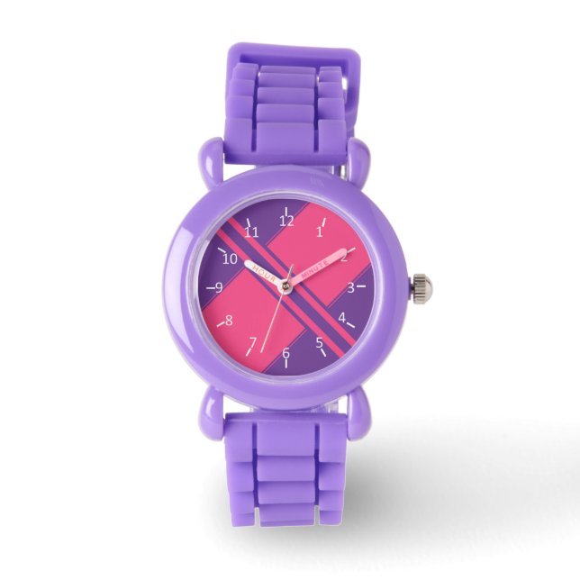 Ametyst och Shock rosa Armbandsur (Framsida)