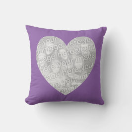 Ametyst orchid Heart Shape Photo Kudde