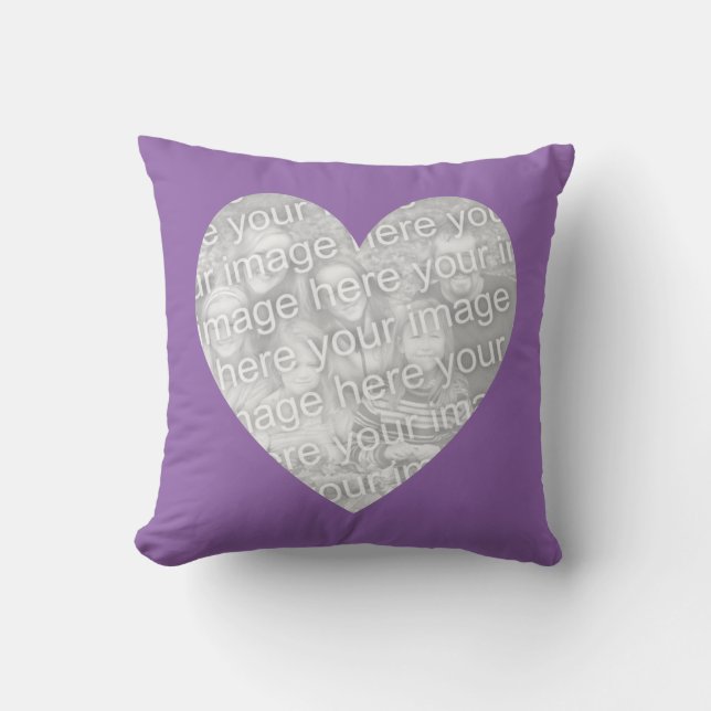 Ametyst orchid Heart Shape Photo Kudde (Framsida)