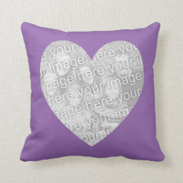 Ametyst orchid Heart Shape Photo Kudde