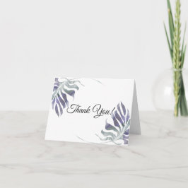 Ametyst Plum Watercolor Löv Tack Kort