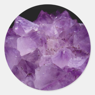 Ametyst Raw Stones Runt Klistermärke