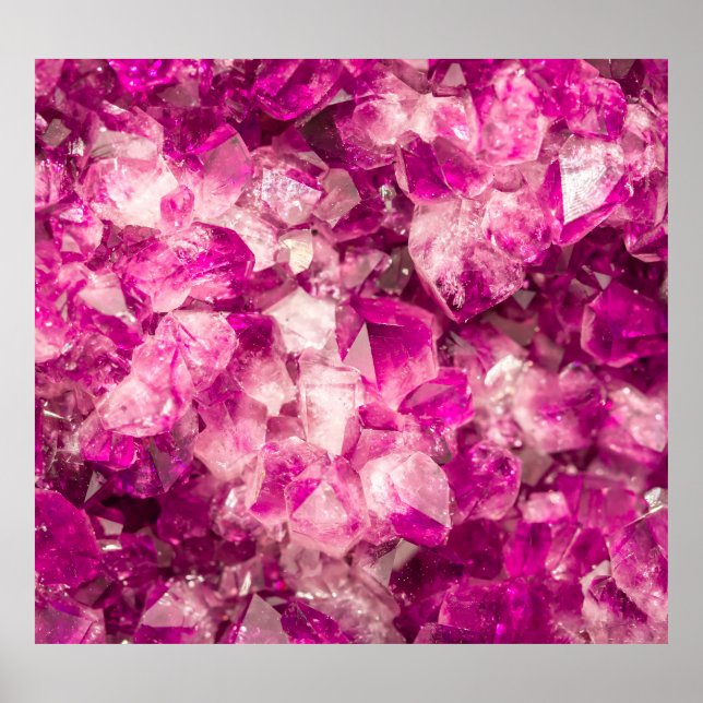 Ametyst Rosa Crystal Seamless Struktur. Poster (Framsidan)