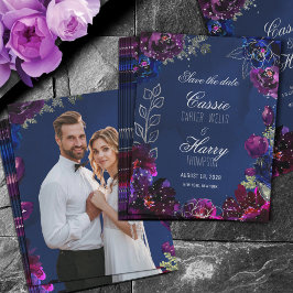 Ametyst Sapphire Navy Jewel Tone Photo Spara Datumet