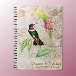 Ametyst Throated Hummingbird Anteckningsbok Med Spiral