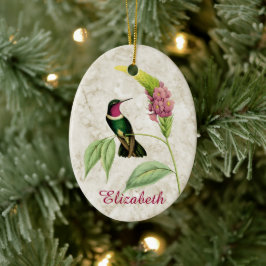 Ametyst Throated Hummingbird Ornament
