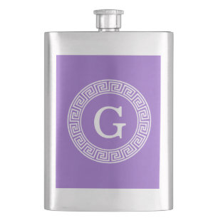 Ametyst Wht Grekiska Nyckel Rnd Ram Initial Monogr Fickplunta