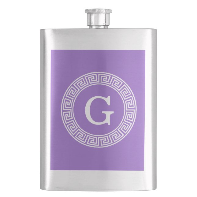 Ametyst Wht Grekiska Nyckel Rnd Ram Initial Monogr Fickplunta (Framsidan)