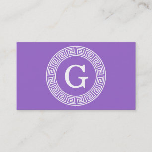 Ametyst Wht Grekiska Nyckel Rnd Ram Initial Monogr Visitkort
