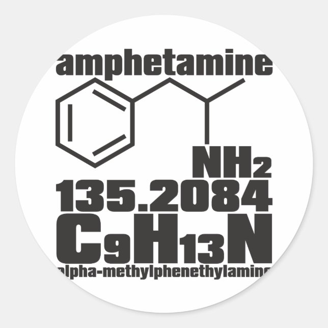amfetamin runt klistermärke (Framsida)