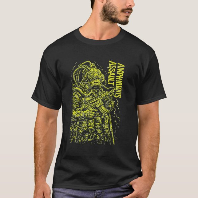 Amfibieanfallssoldat Djuphavsstridskonst T Shirt (Framsida)