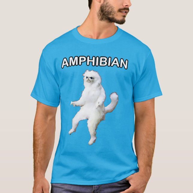 Amfibisk Meme för perserkattrumförmyndare skjorta T-shirt (Framsida)