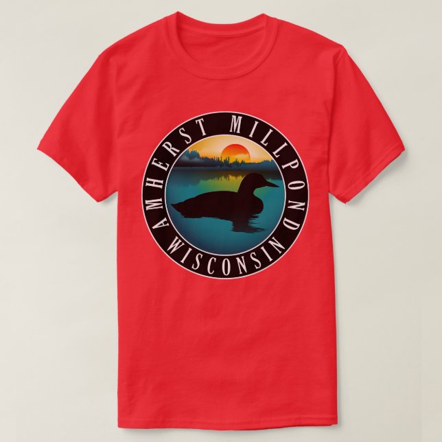 Amherst Millpond Wisconsin Loon T Shirt (Design framsida)