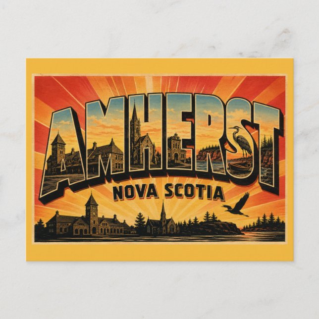 Amherst Nova Scotia Gränsstad Vykort (Framsida)