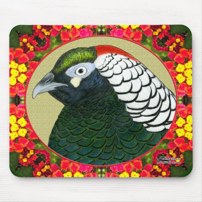Amherst Pheasant and Flowers Musmatta (Framsidan)