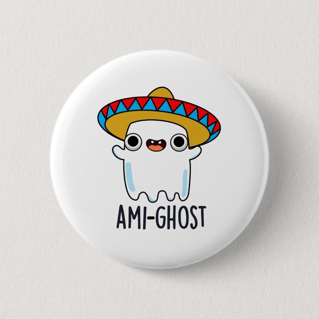 Ami-gost Funny Mexican Amigo Ghost Pun Knapp (Framsida)