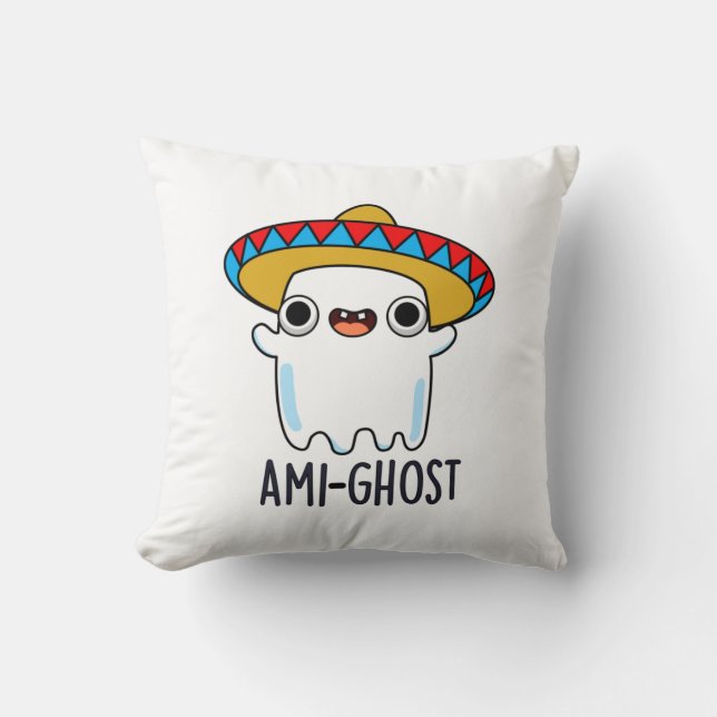 Ami-spökfunny Halloween Mexican Ghost Pun Kudde (Framsida)