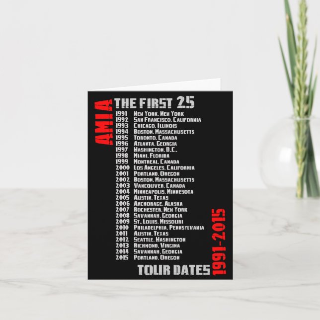 AMIA:s 25-årsjubileum: Greeting Card Kort (Framsida)