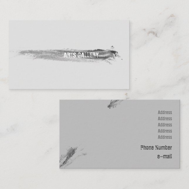 Amiable Grått Brushstrokes Stains Hand plockade Ar Visitkort (Fram/baksida)