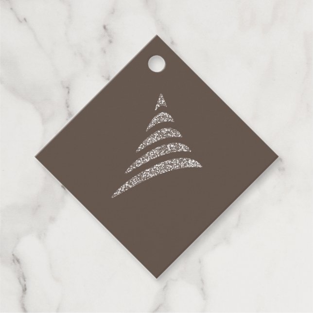 Amiable Monochrome Artistic Julgran Gåvor Etiketter (Framsida)