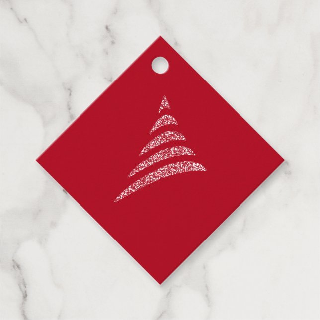 Amiable Monochrome Artistic Julgran Gåvor Etiketter (Framsida)