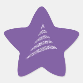Amiable Monochrome Artistic Julgran Stjärnformat Klistermärke