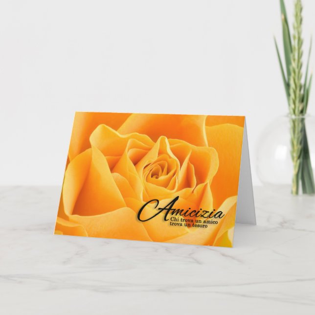 Amicizia Vänskap Italienska språket Gul ros Kort (Framsida)