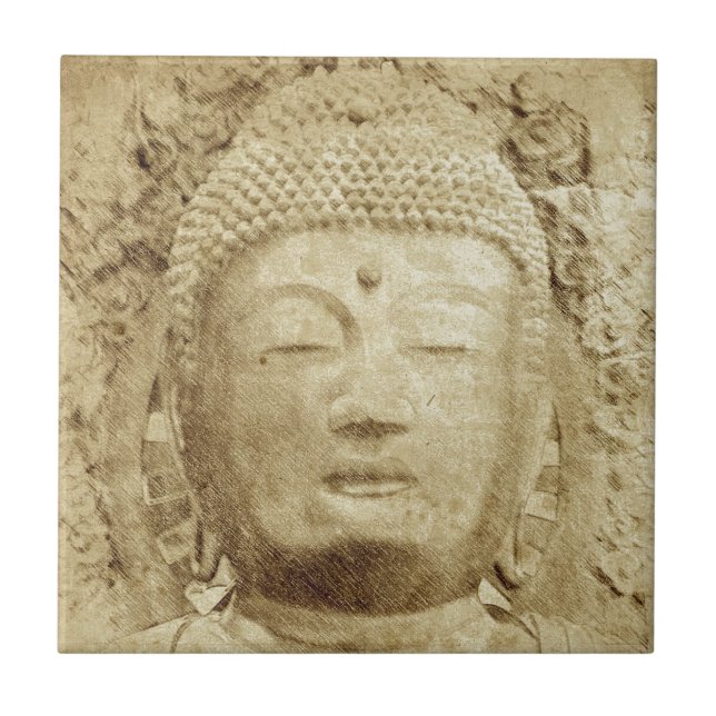 Amida Buddha Kakelplatta (Framsidan)