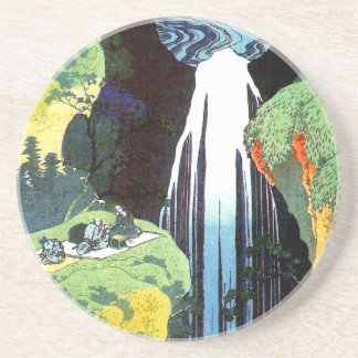 Amida Waterfall, japansk finkonst av Hokusai Underlägg Sandsten