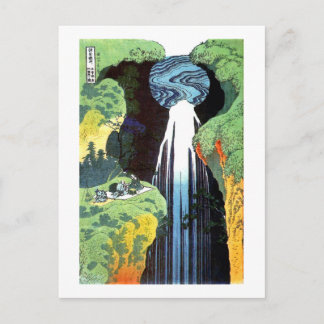 Amida Waterfall, japansk finkonst av Hokusai Vykort