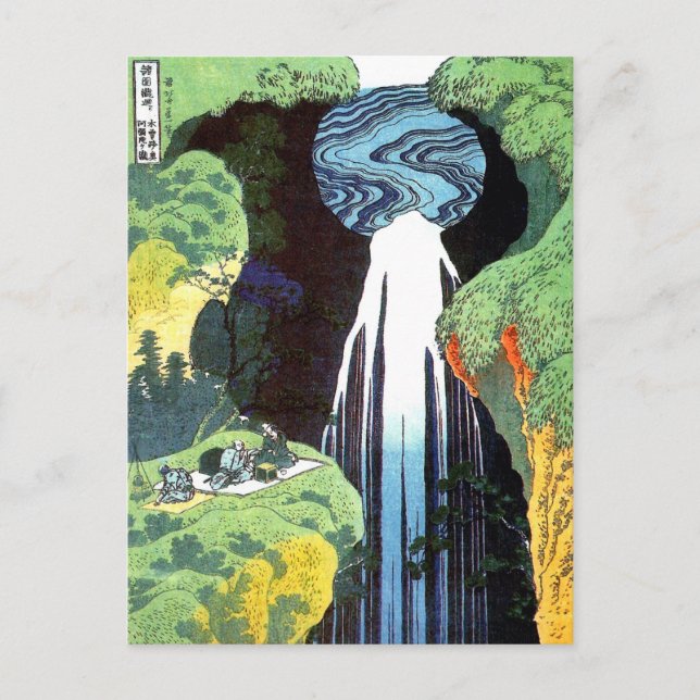 Amida Waterfall på Kisokaido Road, Hokusai Vykort (Framsida)