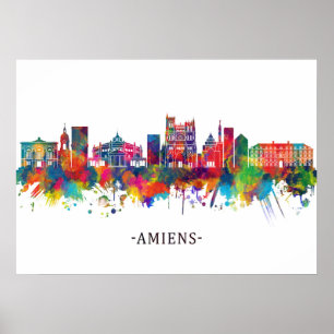 Amiens Frankrike Skyline Poster