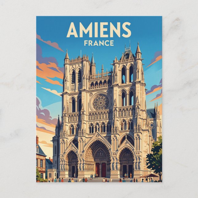 Amiens-katedralen Frankrike Vykort (Framsida)
