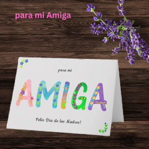 Amiga Spanska Blommigten Bohemian Mors dag Card Kort