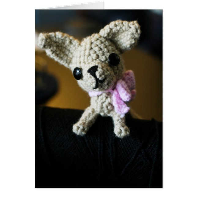 Amigurumi Chihuahua Hälsningskort (Framsidan)