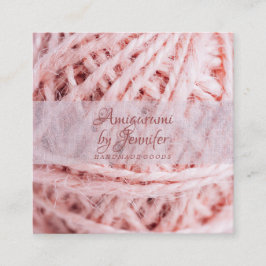 Amigurumi Yarn Rosa Crochet Fyrkantigt Visitkort