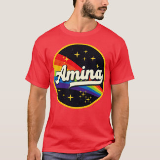 Amina Rainbow i Space Vintage Stil T Shirt
