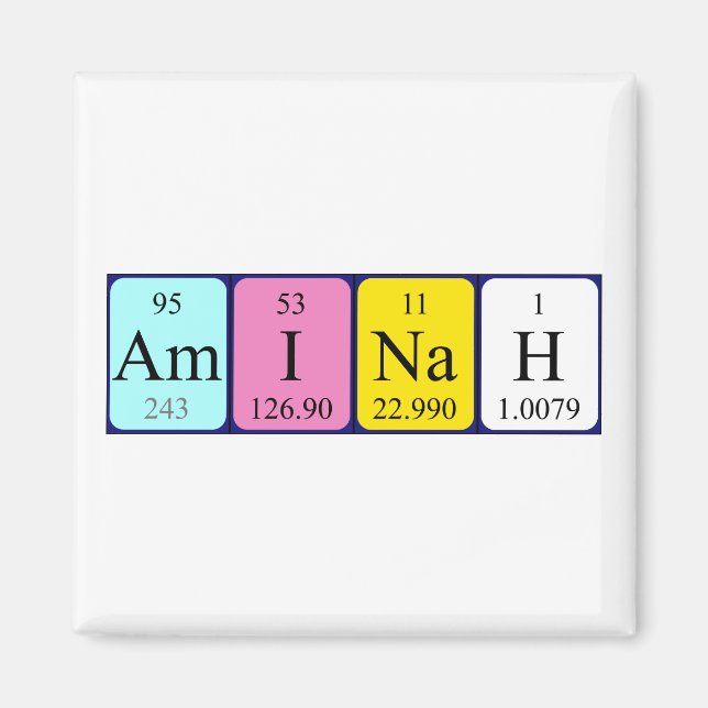 Aminah Periodisk bord namn magnet (Framsidan)