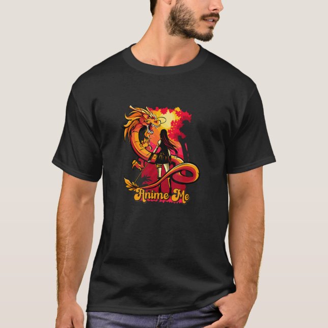 Amine Me Girl Dragon Sayer T Shirt (Framsida)