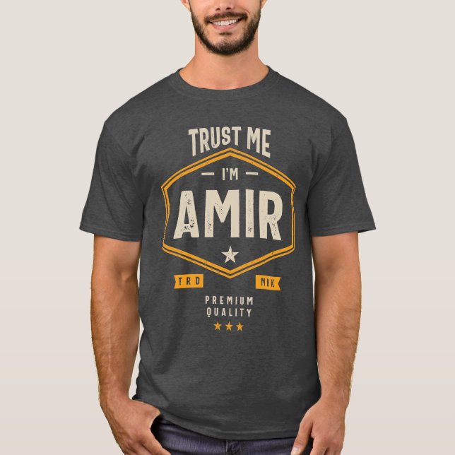 Amir Personlig Namn Birthday Gift T Shirt (Framsida)